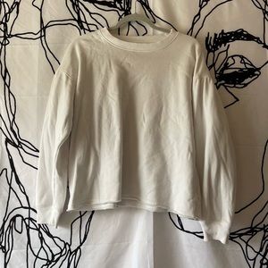 White Puffer Sleeve Crewneck